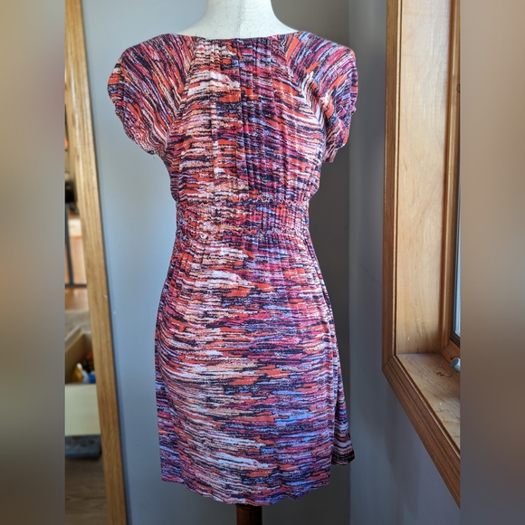 Daisy Fuentes Women's Mini Dress Size Small Multicolor Short Sleeve Pullover - Picture 3 of 9